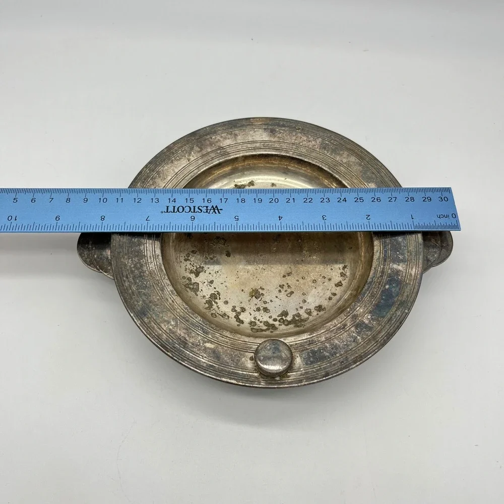 Vintage Silver Plated Warming Plate Dish Candle Warmer Trivet Serving‎ Tray